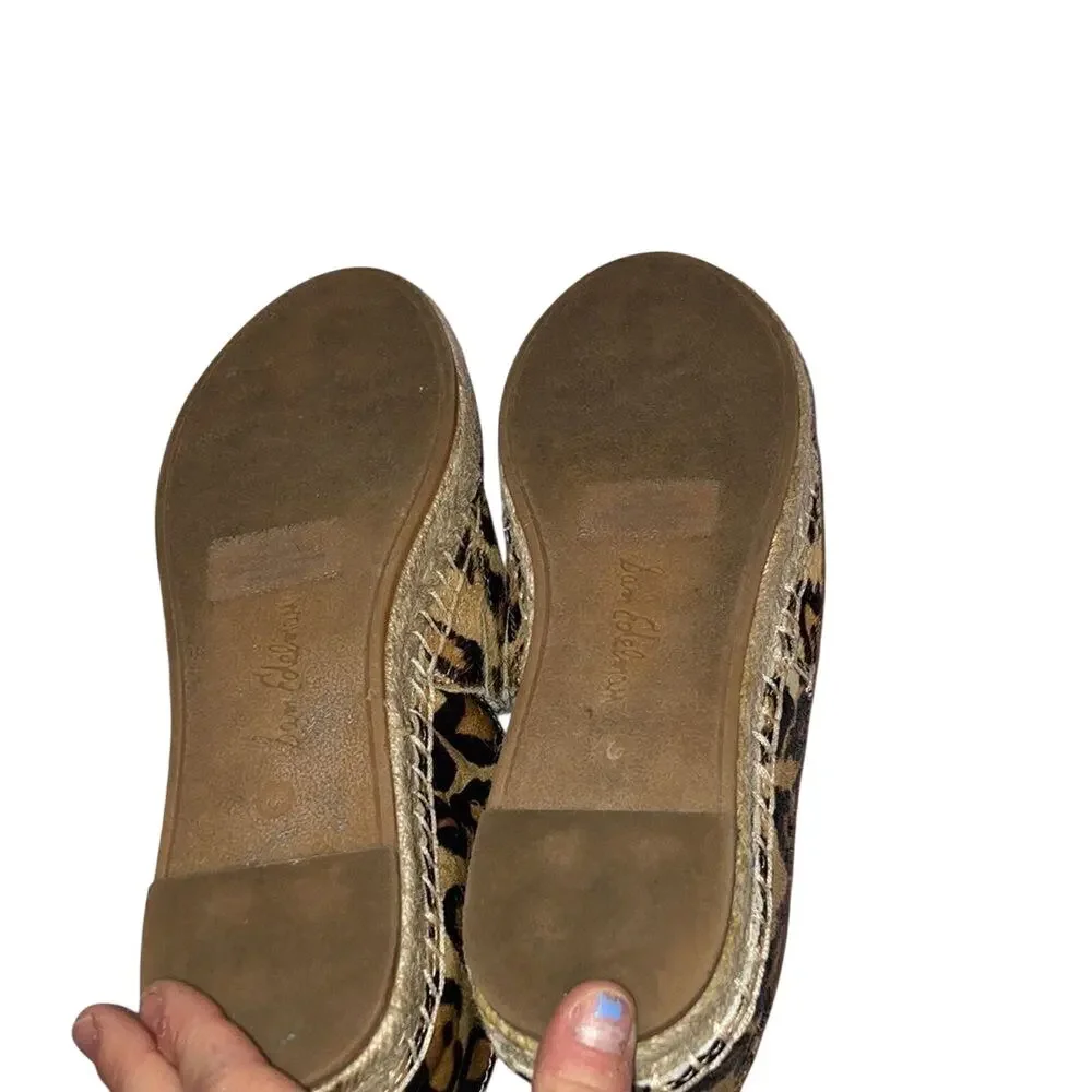 Sam Edelman Khloe Espadrille Cheetah\Animal Print Casual sz 6 Calf Hair Loafers